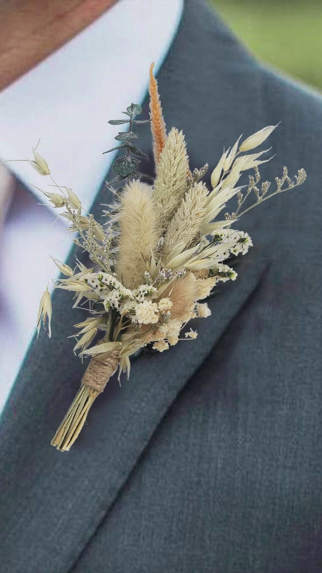 6Pcs Assorted Dried Flower Boutonnieres