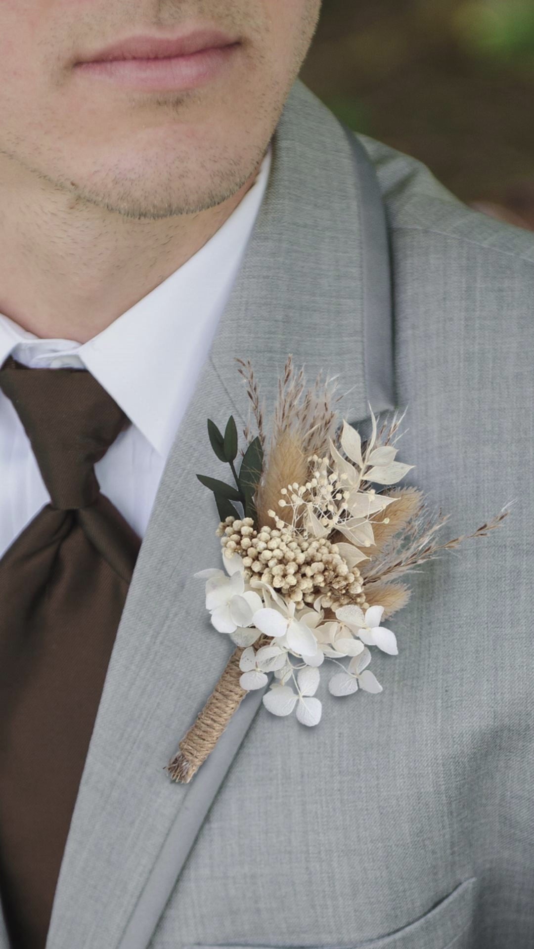 6Pcs Assorted Dried Flower Boutonnieres