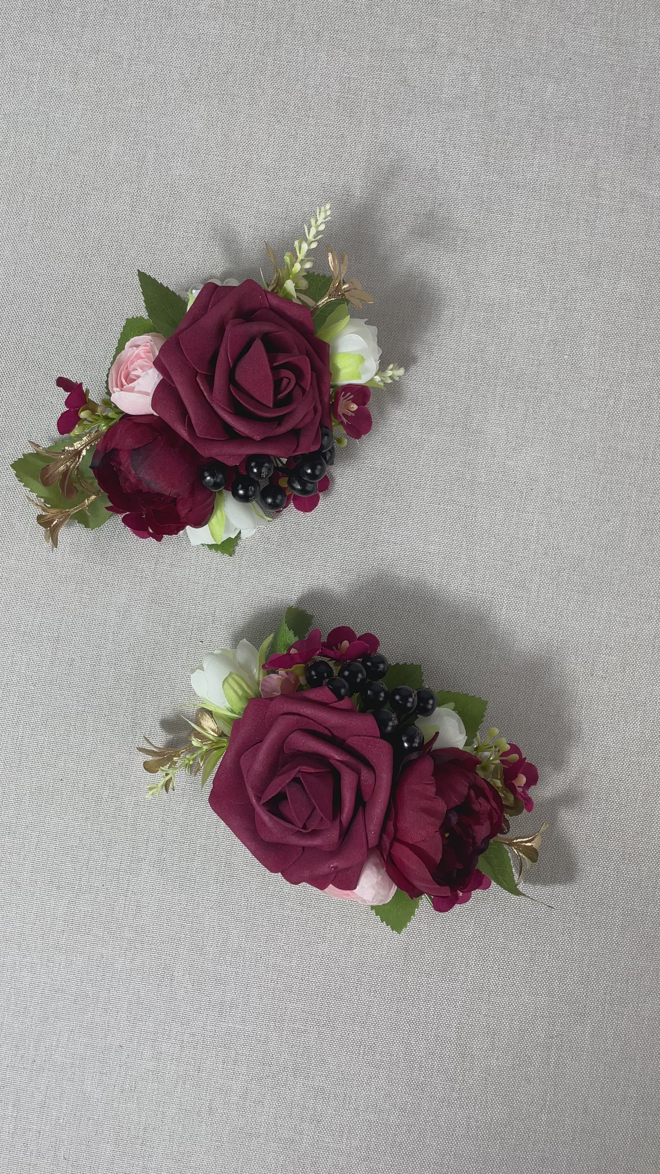 Burgundy Wrist Corsage