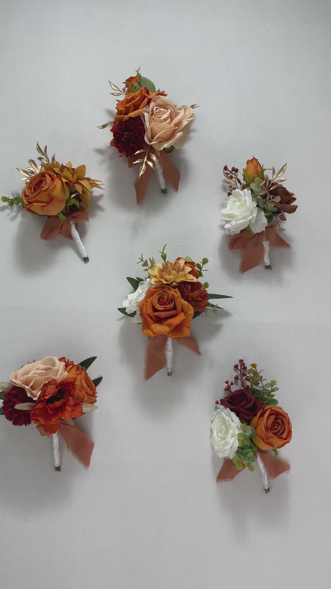 6Pcs Burnt Orange Flower Centerpieces