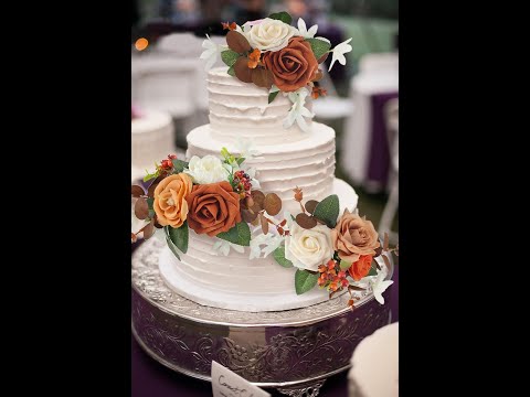 3Pcs Rose & Berries Terracotta Cake Flowers Set