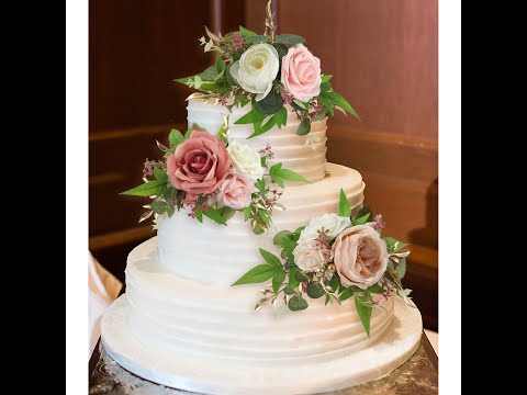 3Pcs Rose Pink and Cream Cake Topper Flowers Set