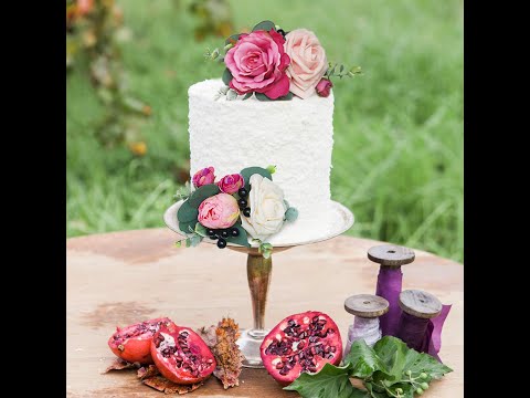 3Pcs Berry Pink Cake Flowers Set