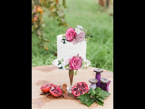 2Pcs Berry Pink Cake Topper Flowers Set