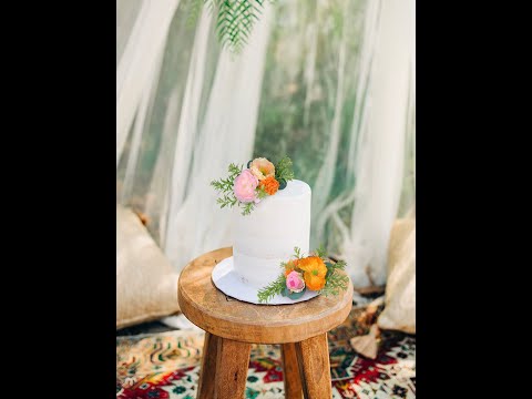 2Pcs Blush & Apricot Cake Flowers Set