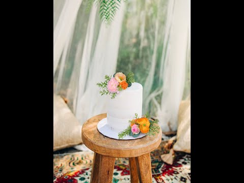 2Pcs Blush & Apricot Cake Topper Flowers Set