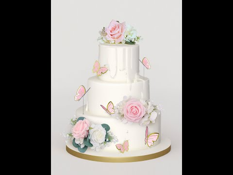 Blush Pink Flowers & Butterfly Cake Decorating Set