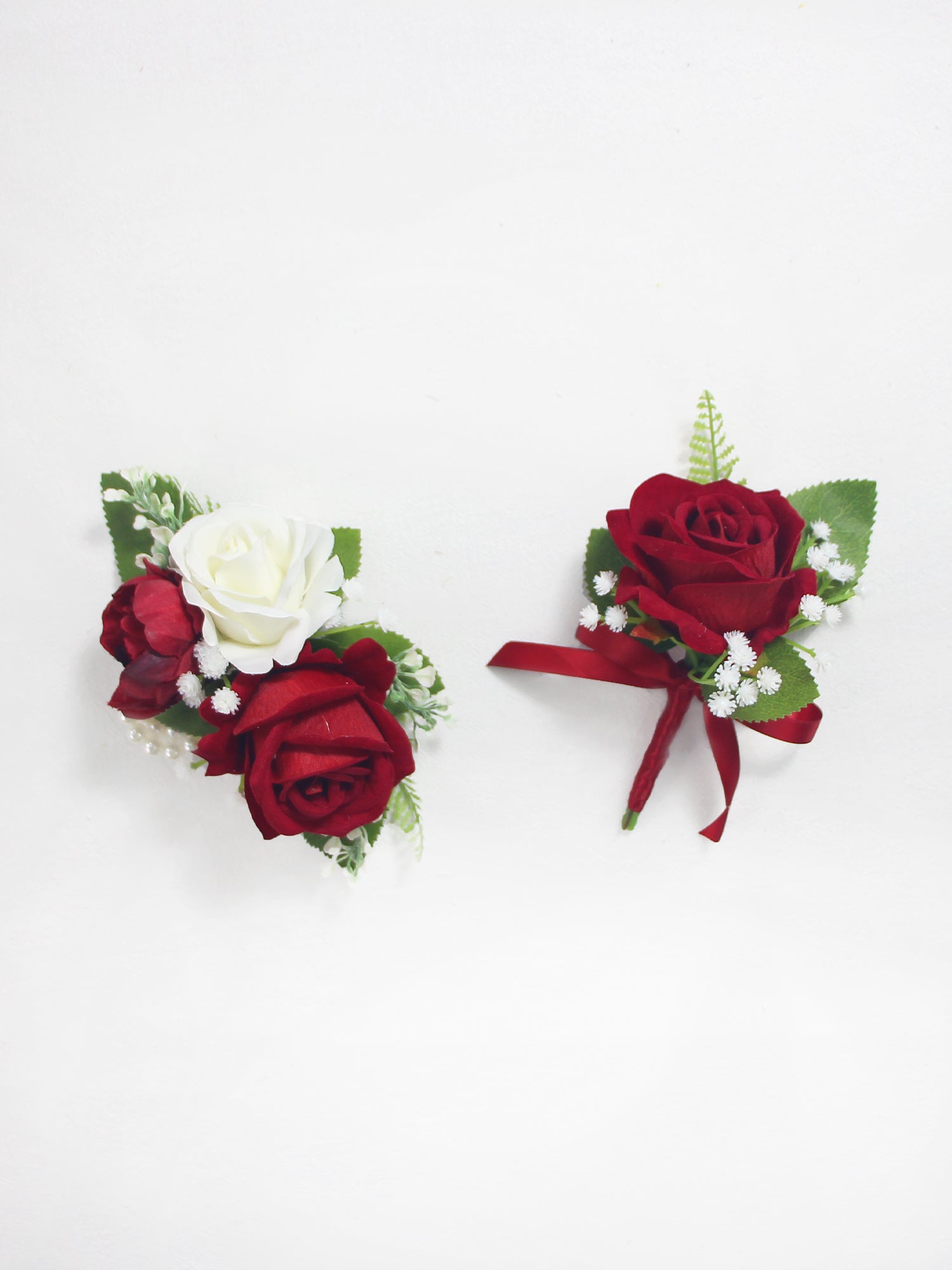 Corsage and Boutonniere Set Red - Rinlong Flower