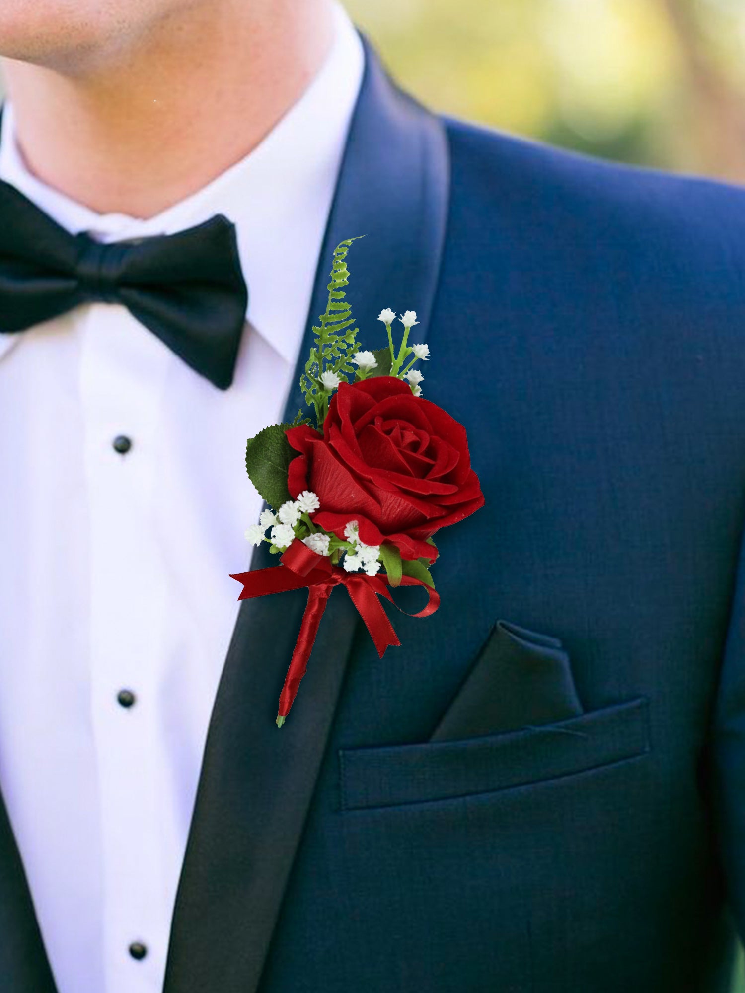 Corsage and Boutonniere Set Red - Rinlong Flower