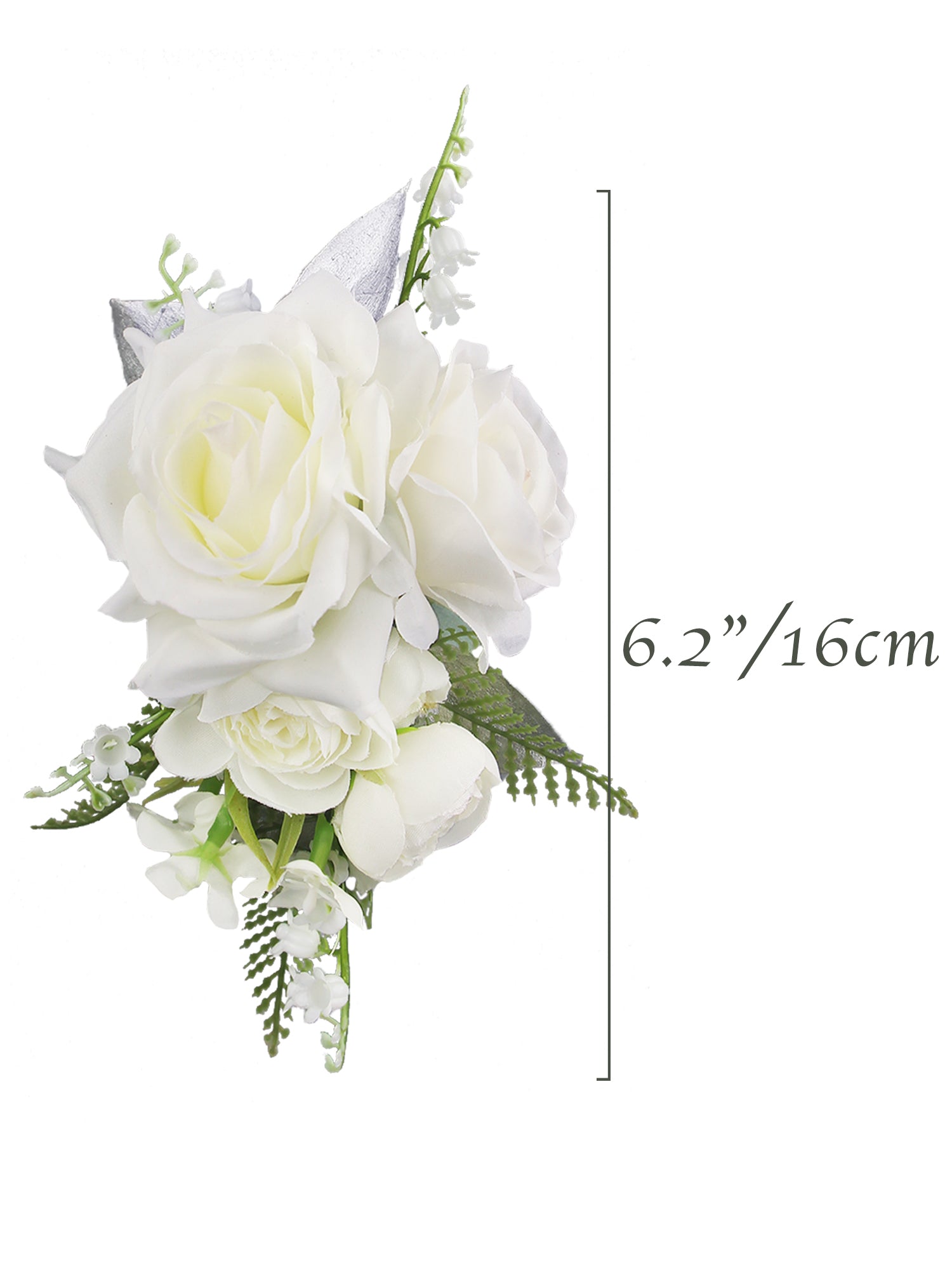 White and Sage Green Shoulder Corsage