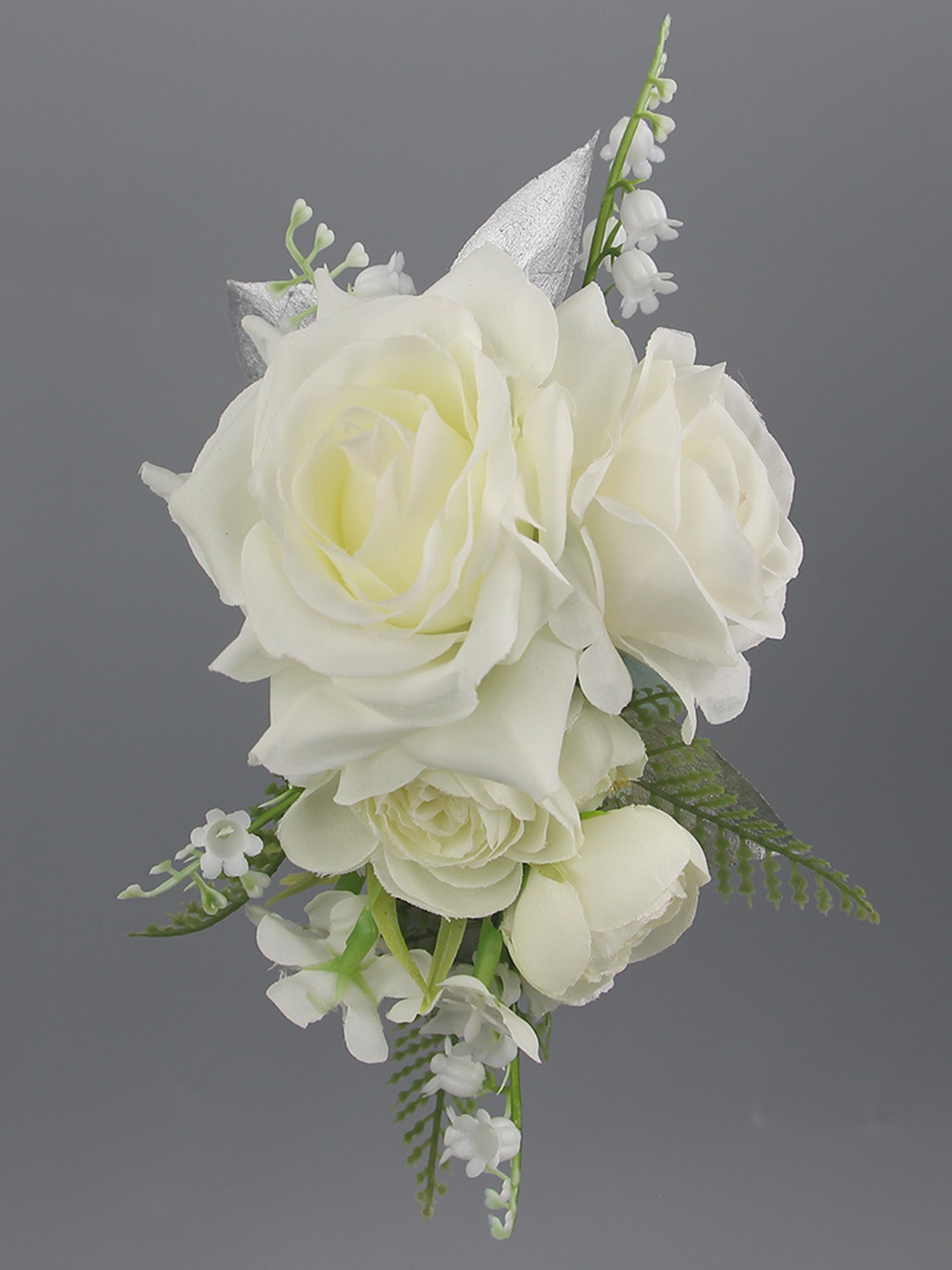 White and Sage Green Shoulder Corsage White and Sage Green Shoulder Corsage