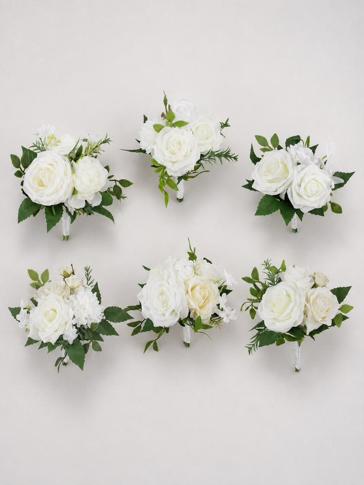 6Pcs Assorted White &amp; Green Flower Centerpieces - Rinlong Flower