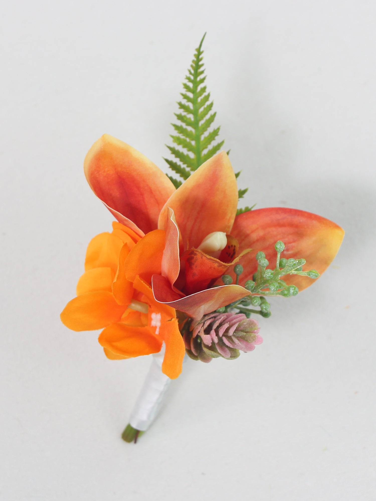 Boutonniere Tropical Orange Orchid