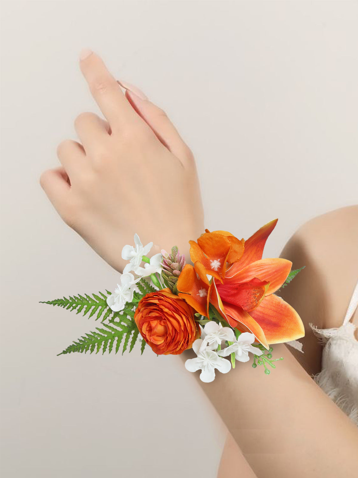 Orange Tropical Orchid Wrist Corsage - Rinlong Flower
