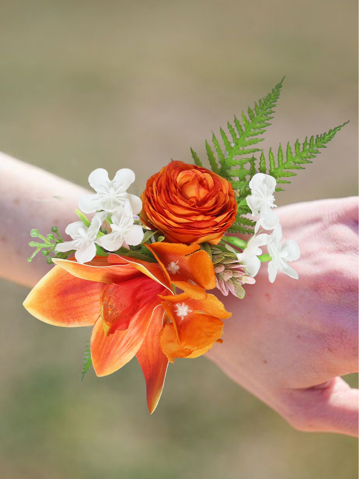 Orange Tropical Orchid Wrist Corsage - Rinlong Flower