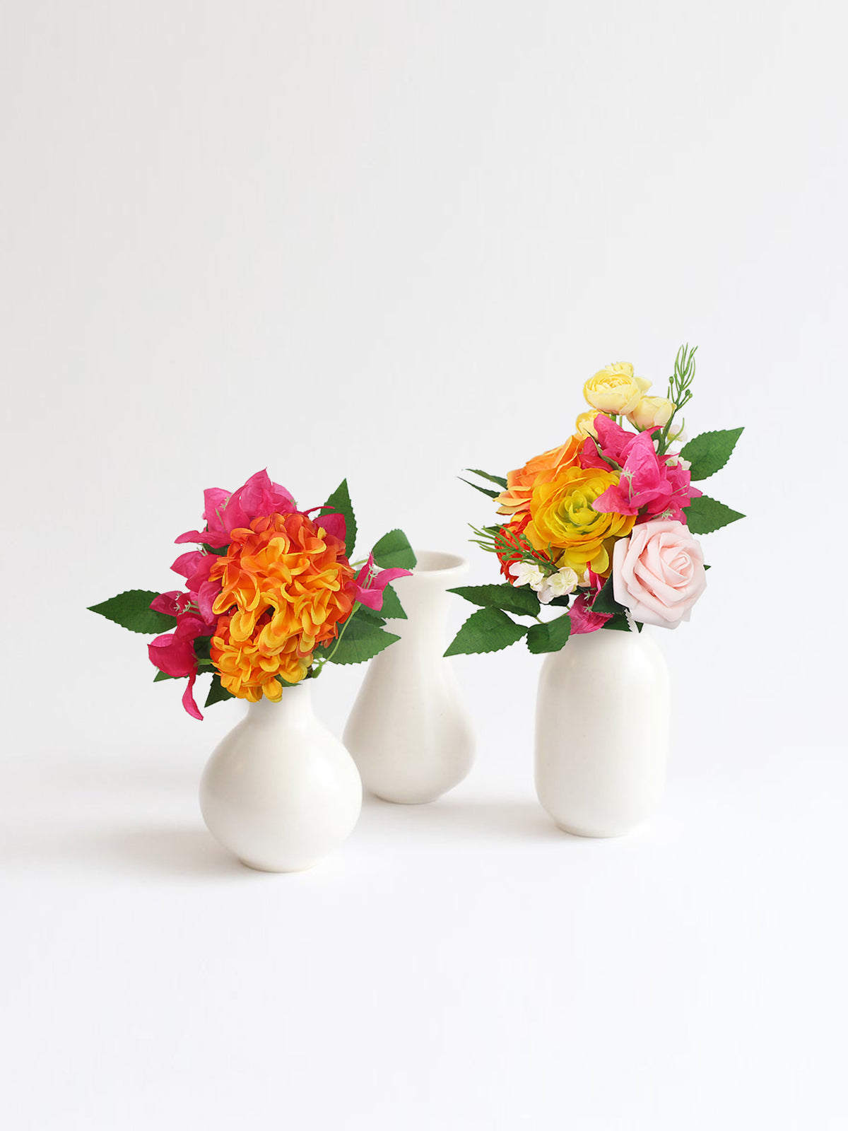 6Pcs Assorted Tropical Orange & Pink Flower Centerpieces - Rinlong Flower