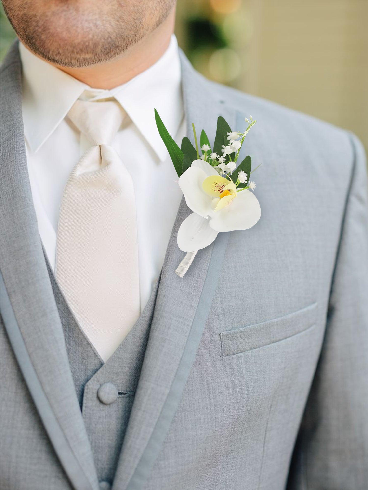 Boutonniere White Orchid - Rinlong Flower