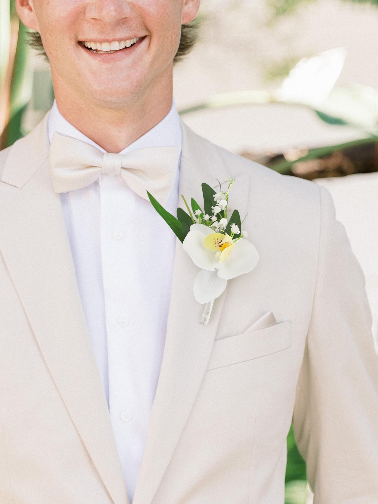 Boutonniere White Orchid - Rinlong Flower