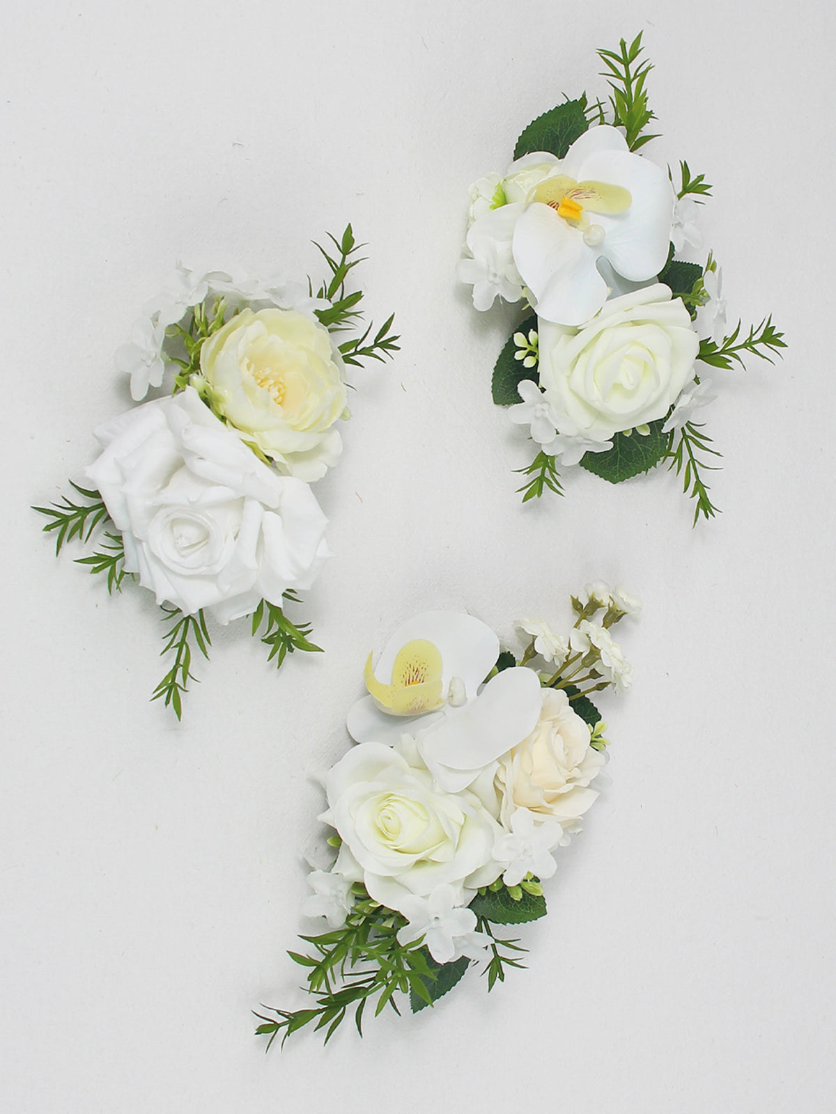 3Pcs White Orchids Cake Flowers Set - Rinlong Flower