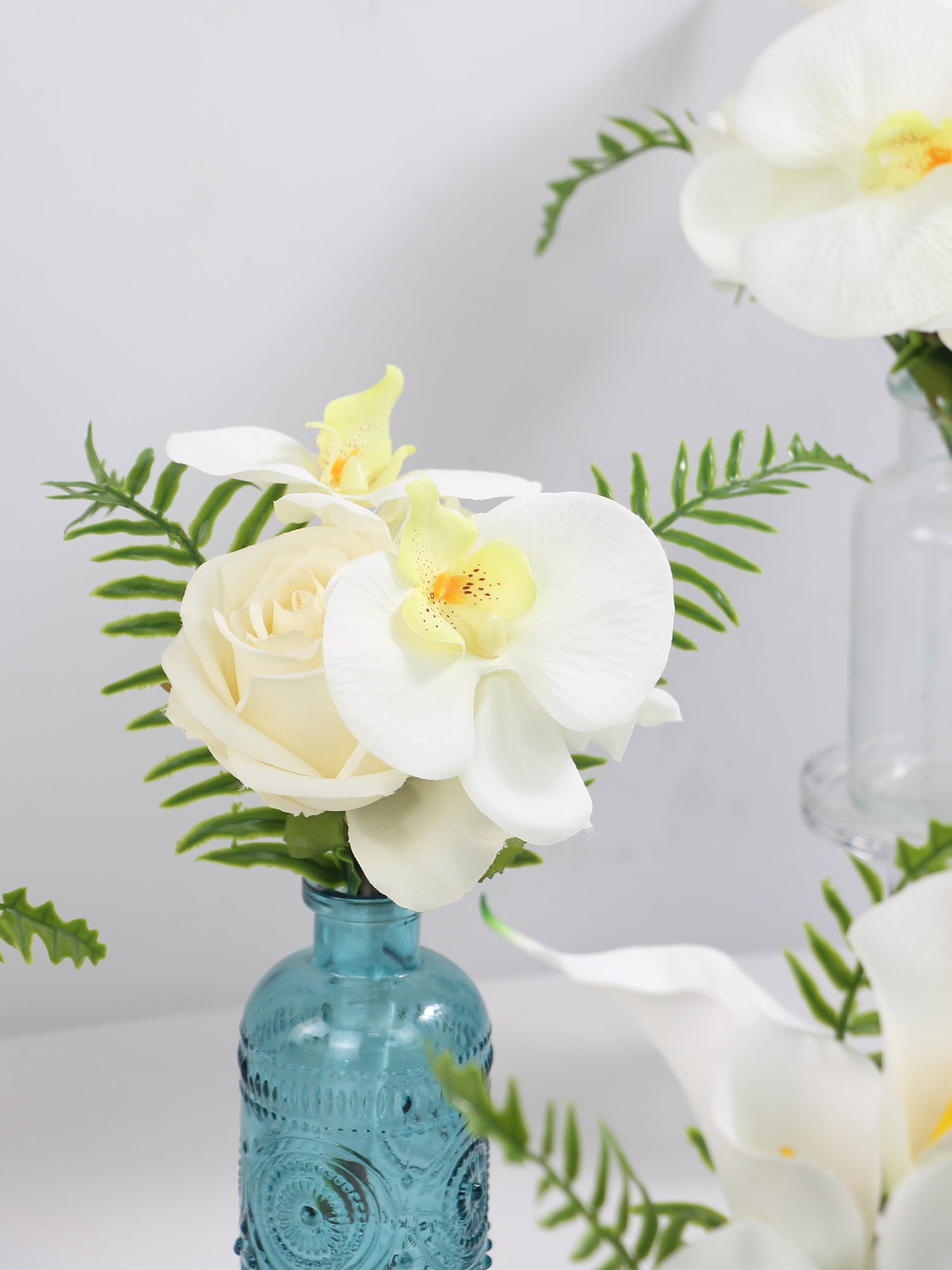 6Pcs Assorted White Orchids Flower Centerpieces - Rinlong Flower