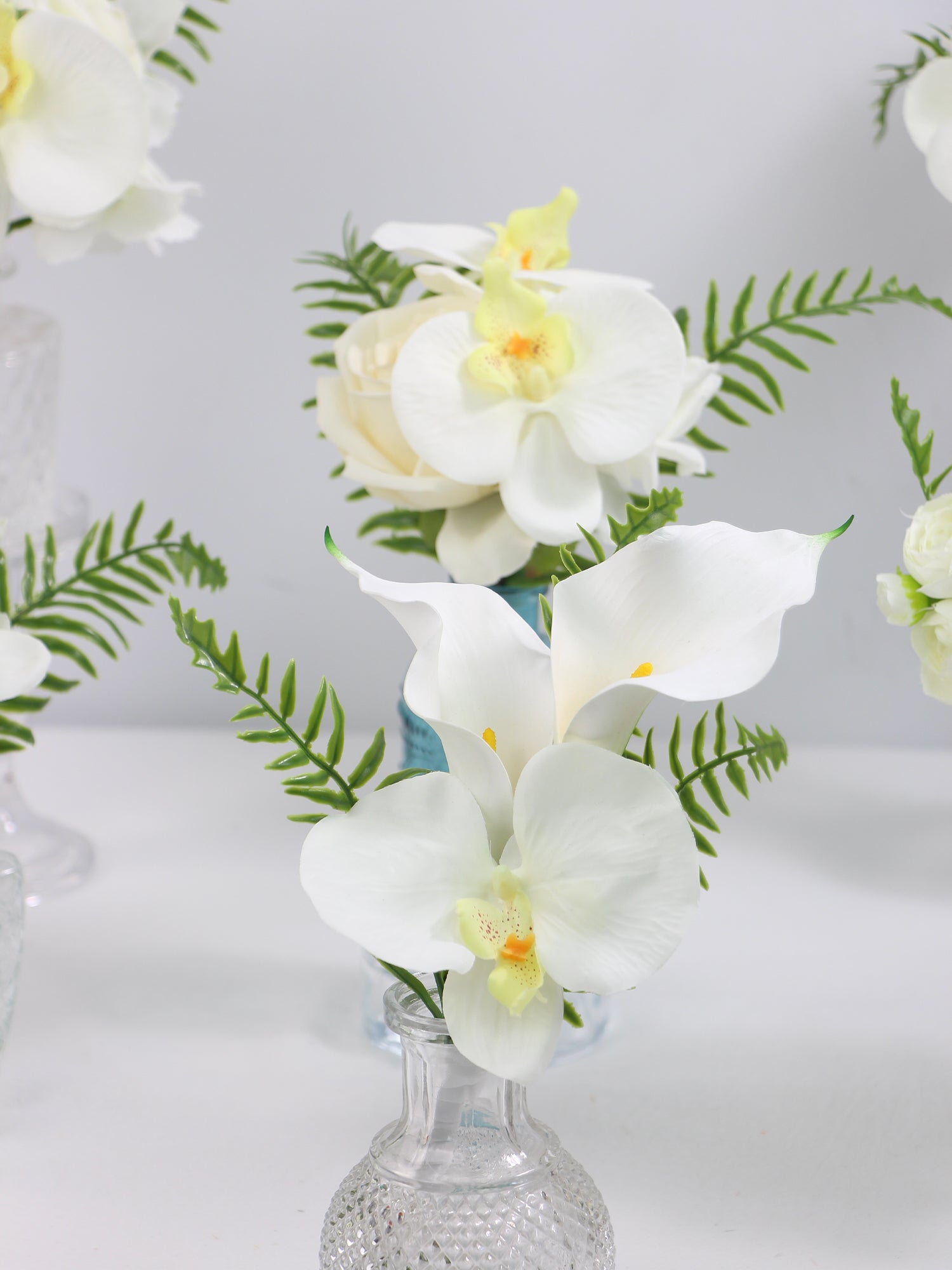 6Pcs Assorted White Orchids Flower Centerpieces - Rinlong Flower