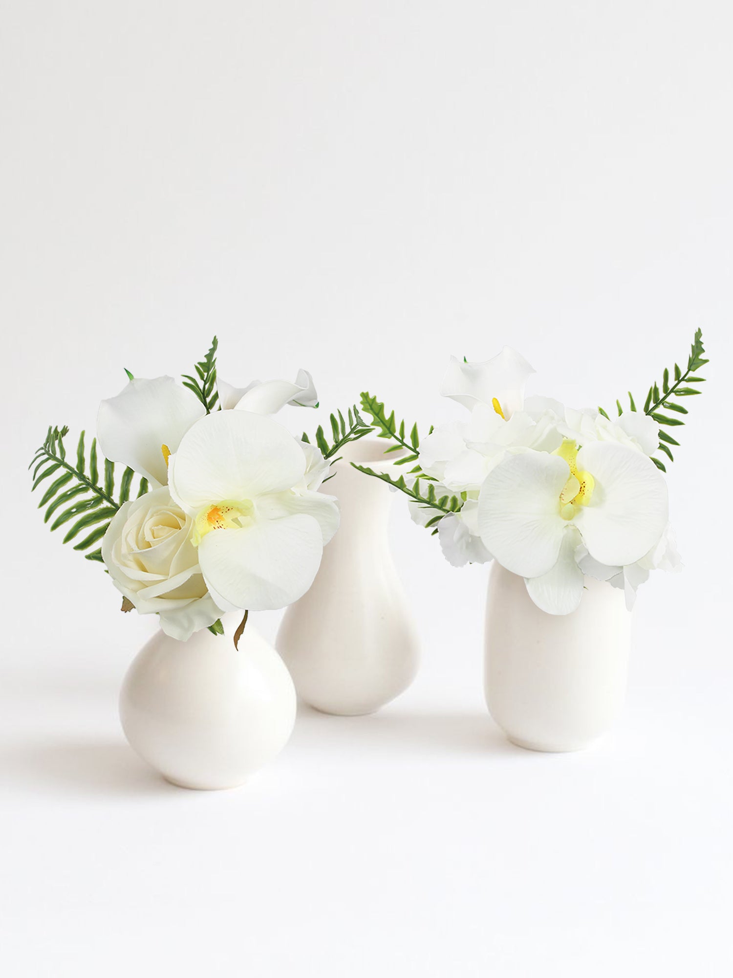6Pcs Assorted White Orchids Flower Centerpieces - Rinlong Flower