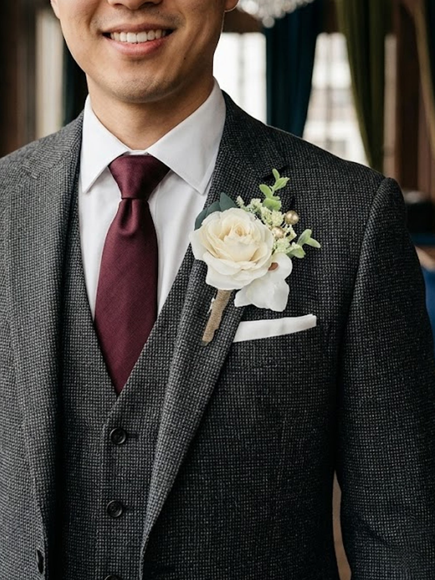 Corsage and Boutonniere Set Cream White - Rinlong Flower