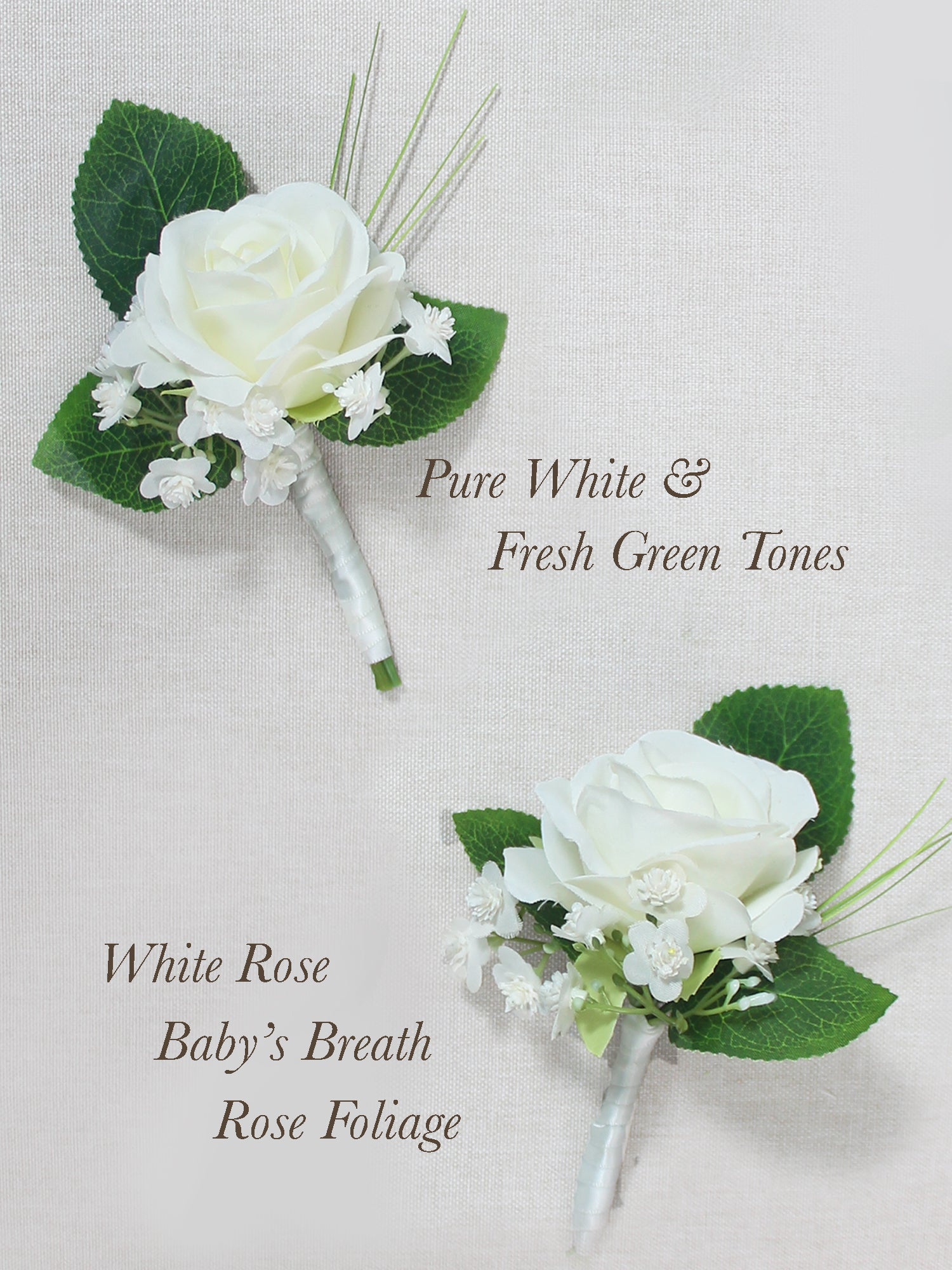 White Rose Boutonniere - Rinlong Flower