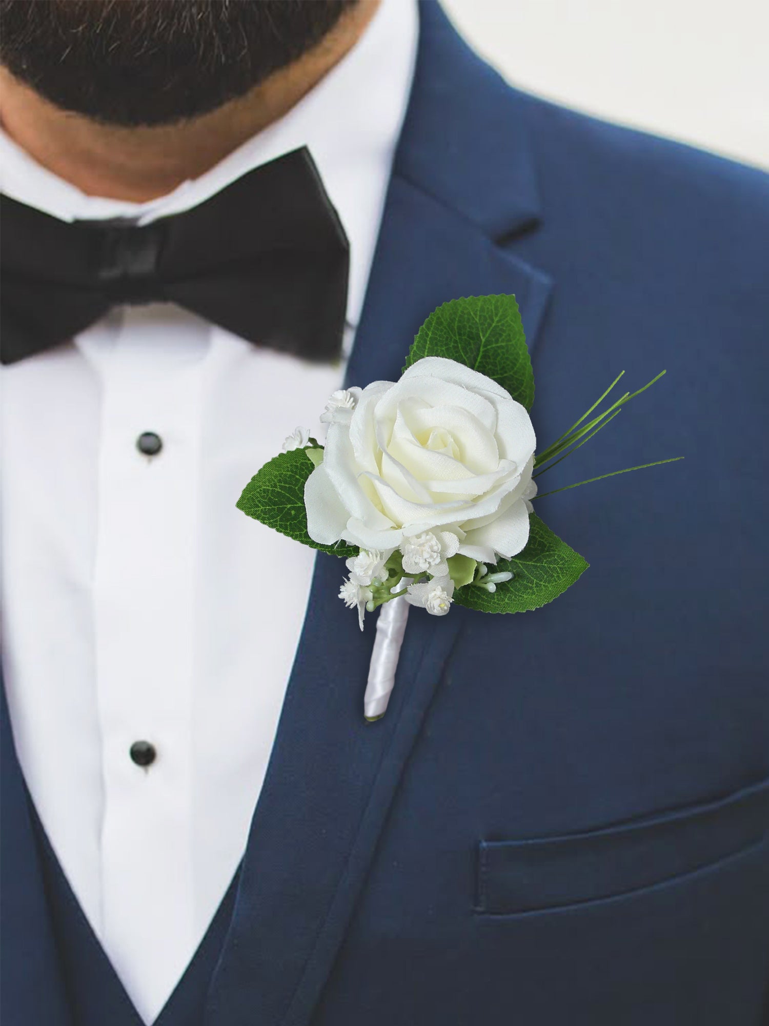 White Rose Boutonniere - Rinlong Flower