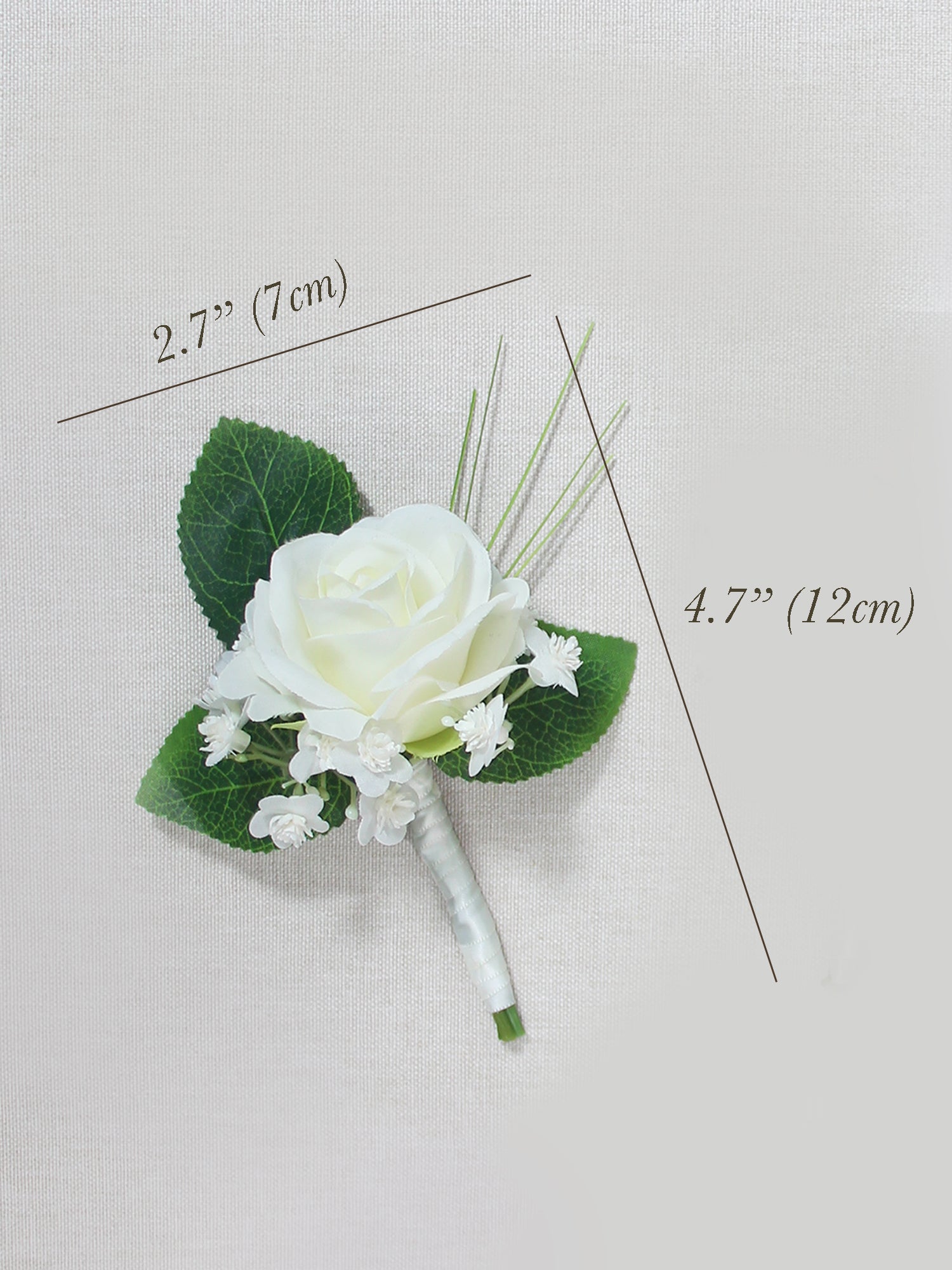 White Rose Boutonniere - Rinlong Flower