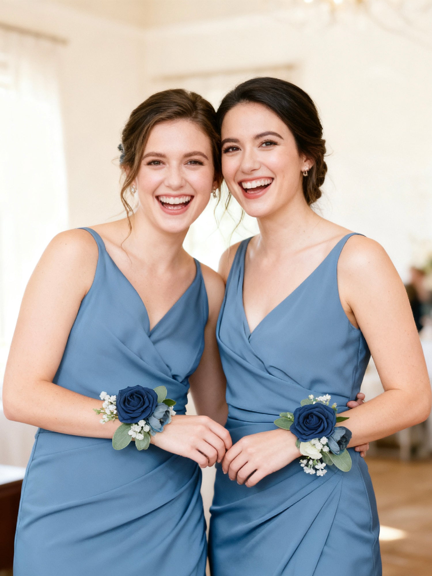 Navy Blue Wrist Corsage - Rinlong Flower