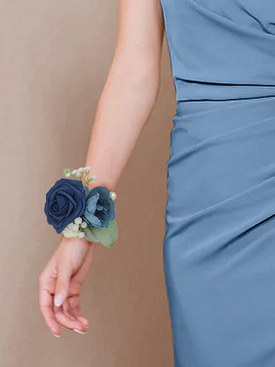 Navy Blue Wrist Corsage - Rinlong Flower