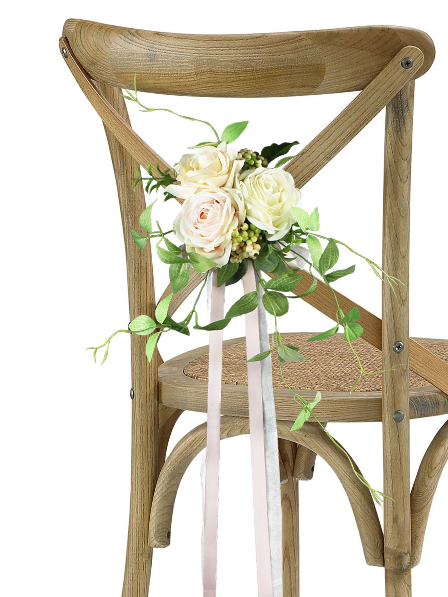 6Pcs Blush & Cream Aisle Flower Arrangement - Rinlong Flower