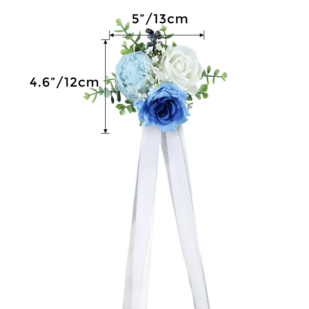 Blue & White Aisle Flower Arrangement