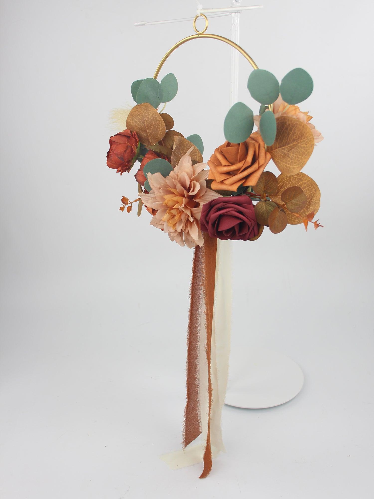 Terracotta Hoop Bridesmaid Bouquet - Rinlong Flower