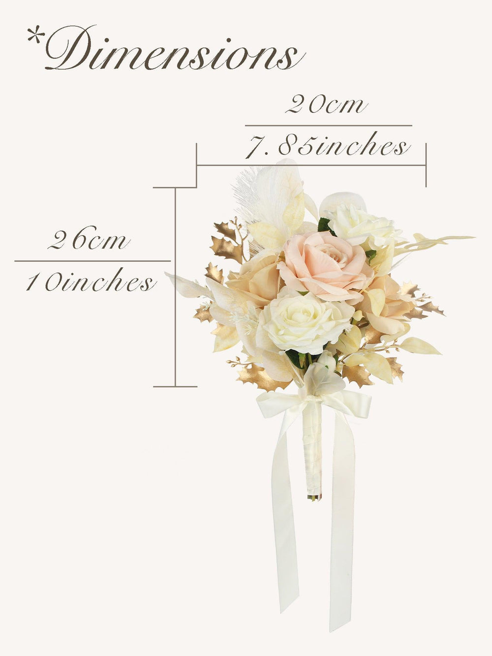 White & Beige Bridesmaid Bouquet - Rinlong Flower