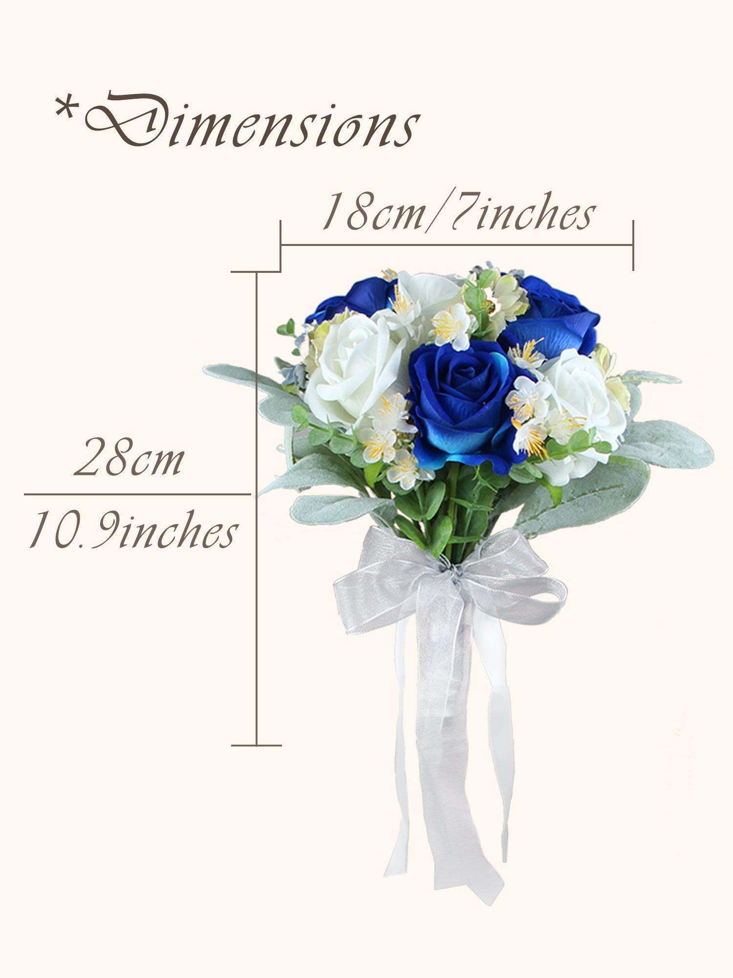 7 inch wide Sapphire Blue Bridesmaid Bouquet - Rinlong Flower