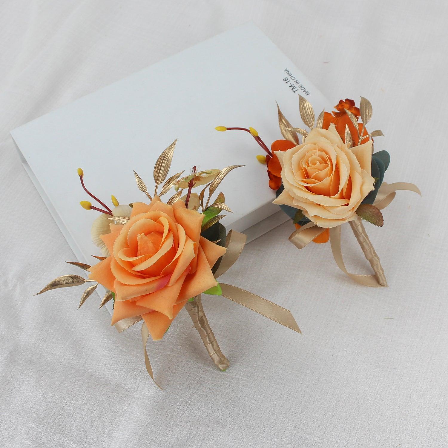 Peach Boutonnieres - Set of 6 - Rinlong Flower