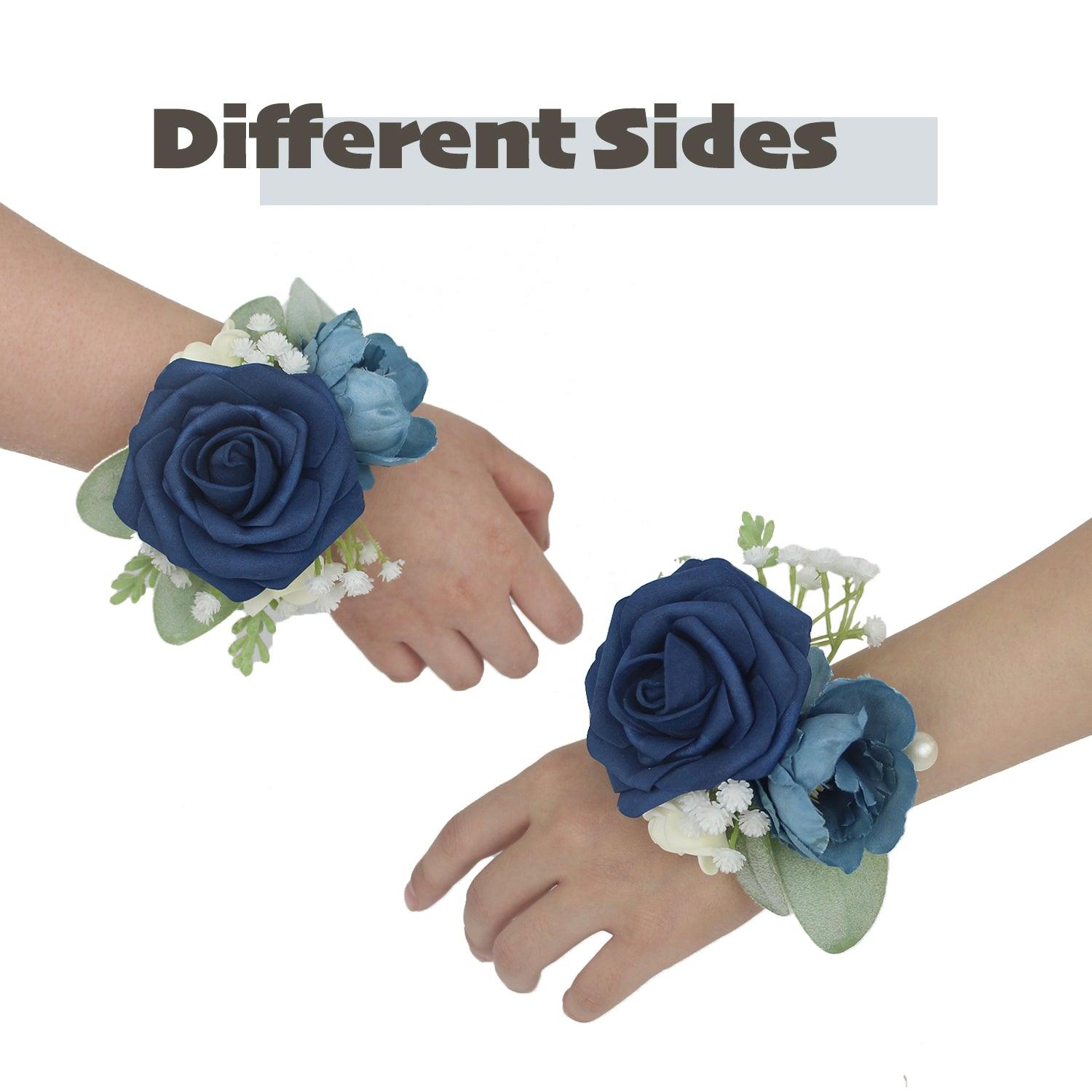 Navy Blue Wrist Corsage - Rinlong Flower