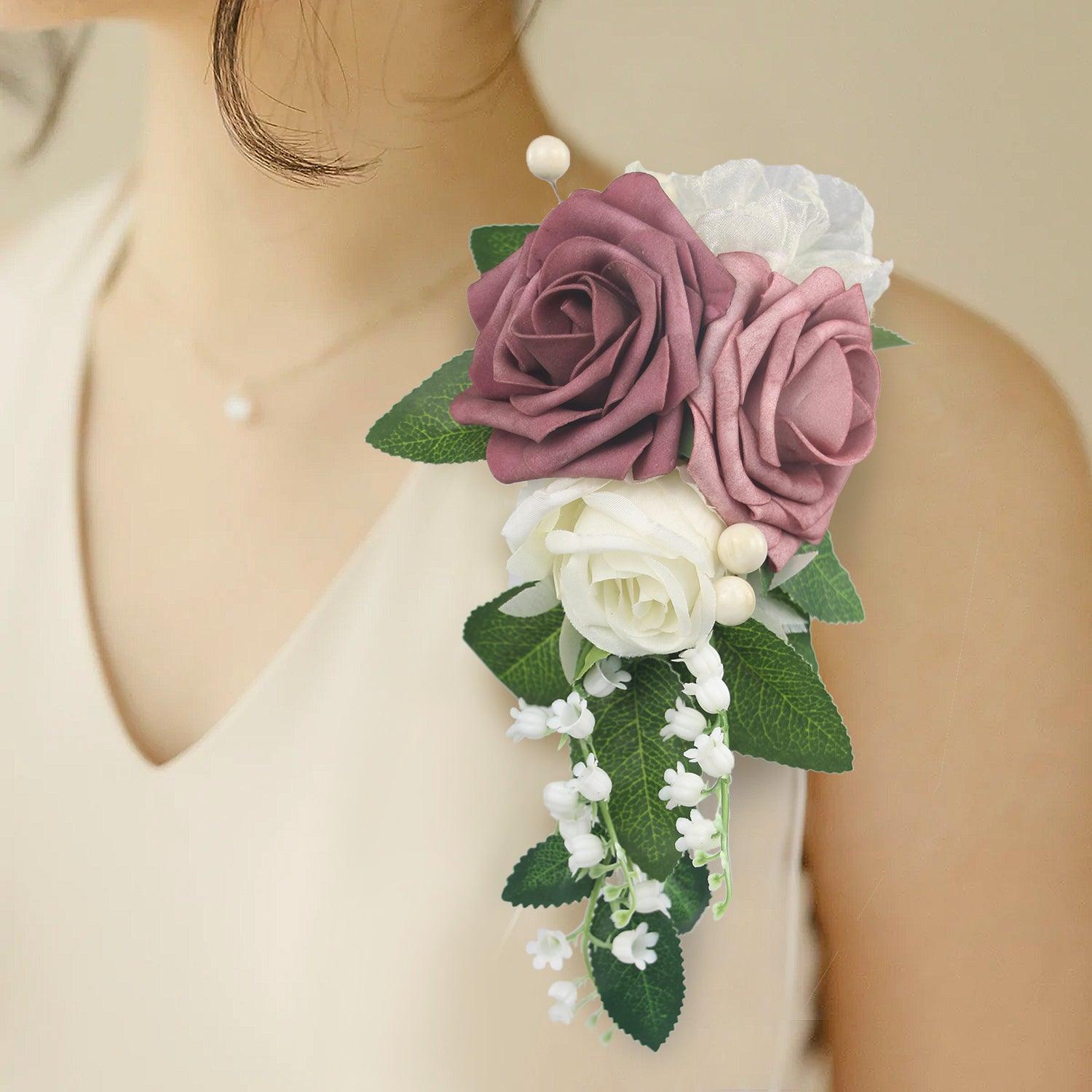 Dusty Rose Shoulder Corsage - Rinlong Flower