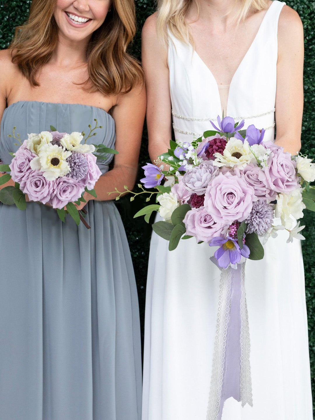 11.7 inch wide Pastel Purple Bridal Bouquet