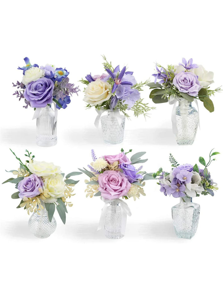 6Pcs Assorted Pastel Purple Flower Centerpieces - Rinlong Flower