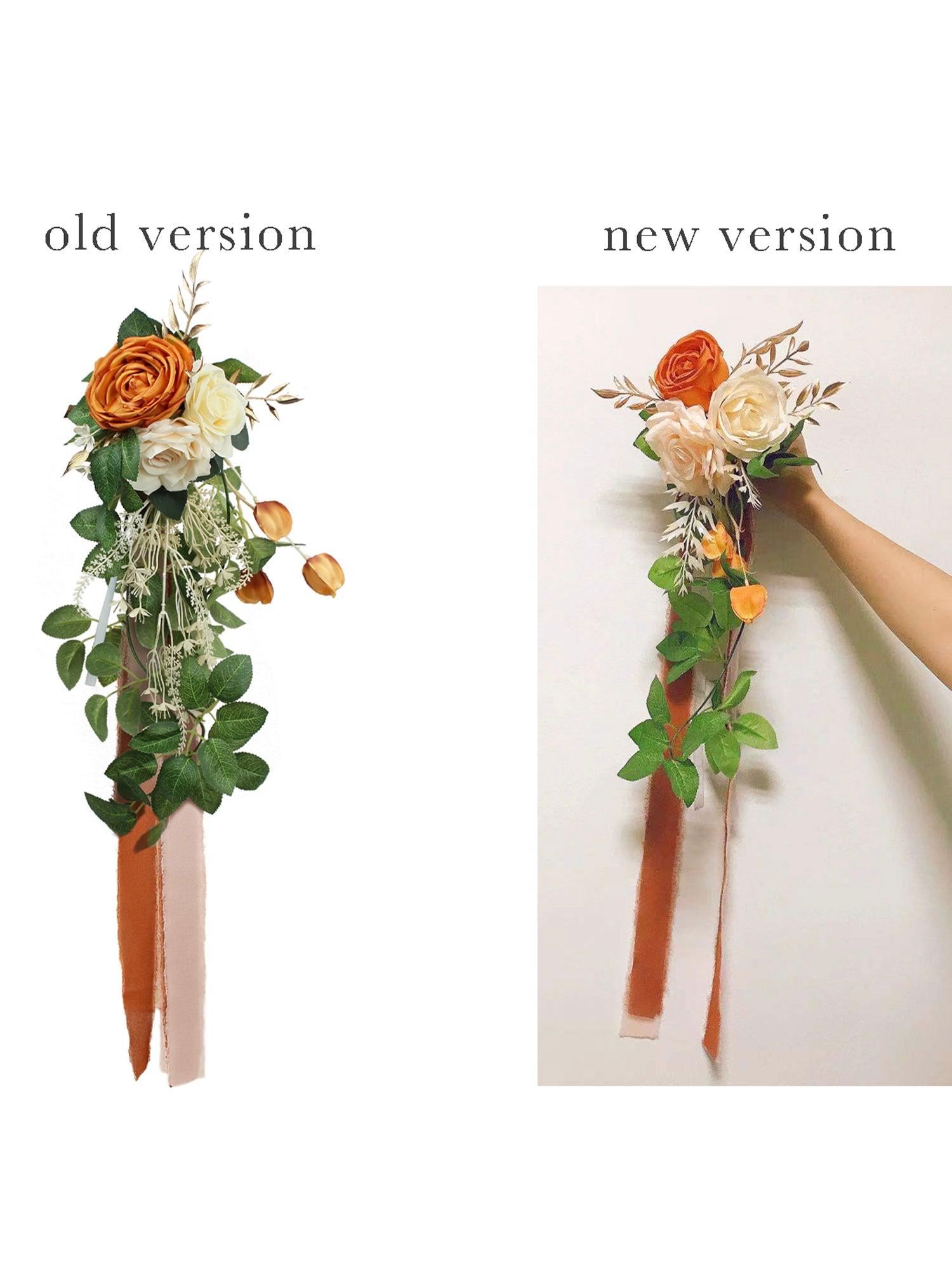 6Pcs Burnt Orange Flowers Chair Decor - Rinlong Flower