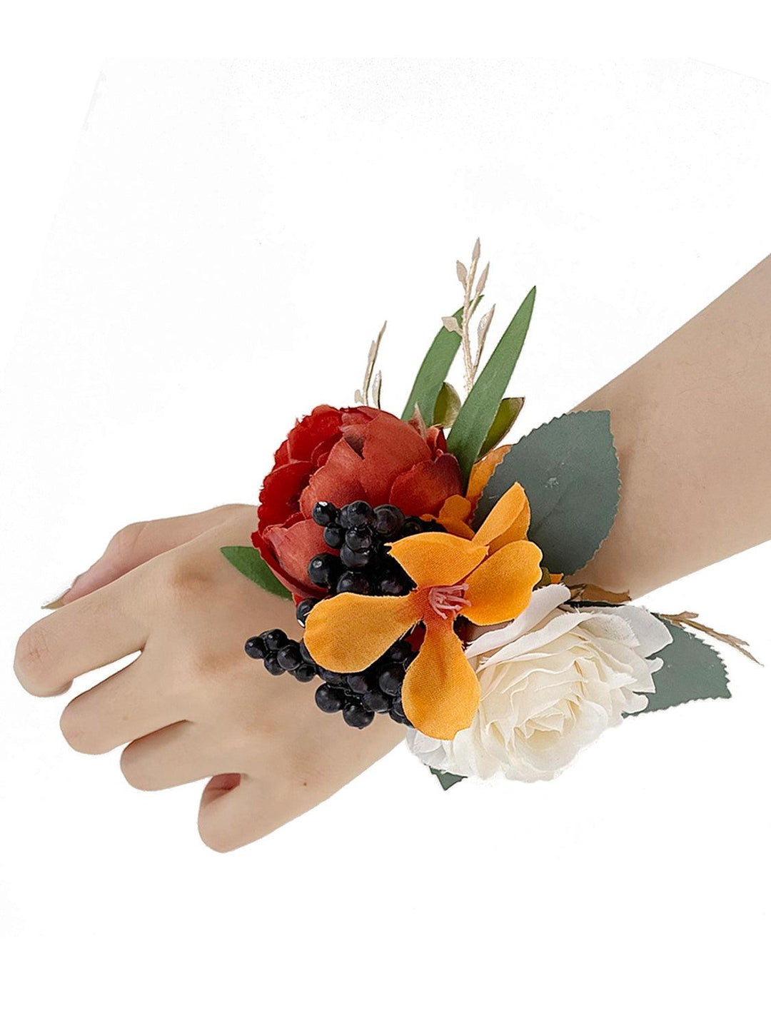 Burnt Orange Wrist Corsages - Rinlong Flower