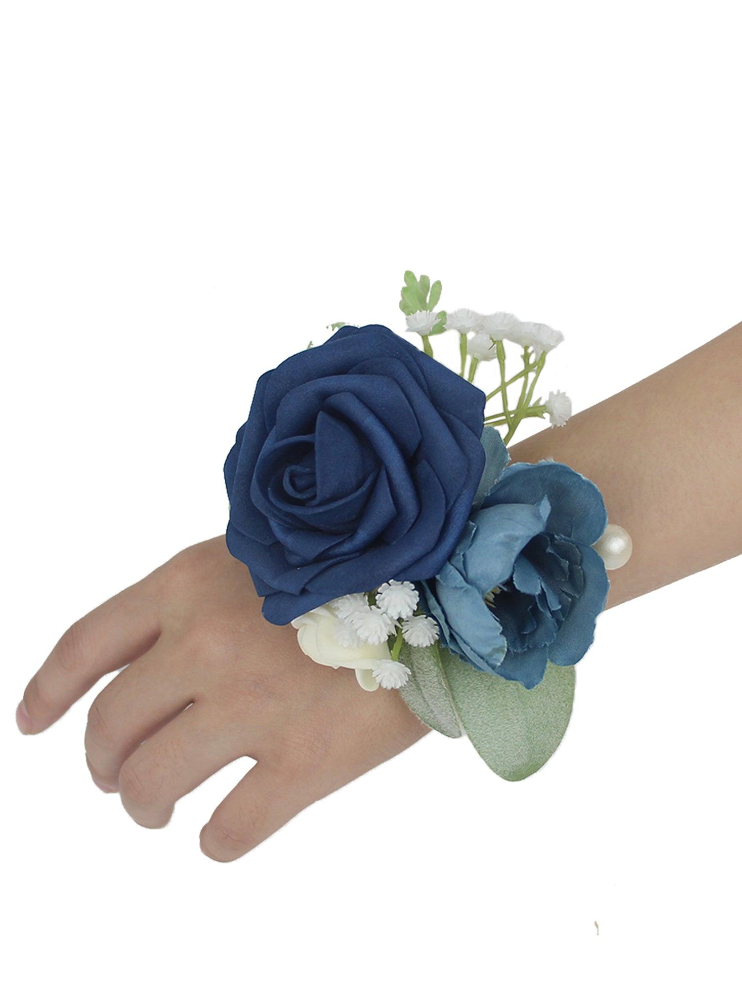 Navy Blue Wrist Corsage - Rinlong Flower